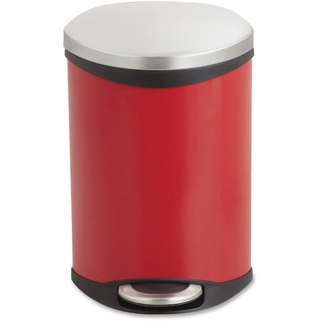 Safco Step-On Can, 3 Gal., 12"x8-1/2"x17", Red SAF9901RD